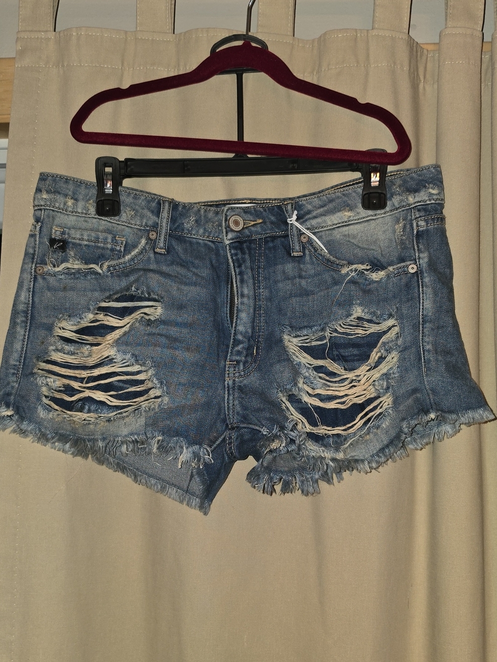 KanCan Distressed Blue Denim Cutoff Shorts